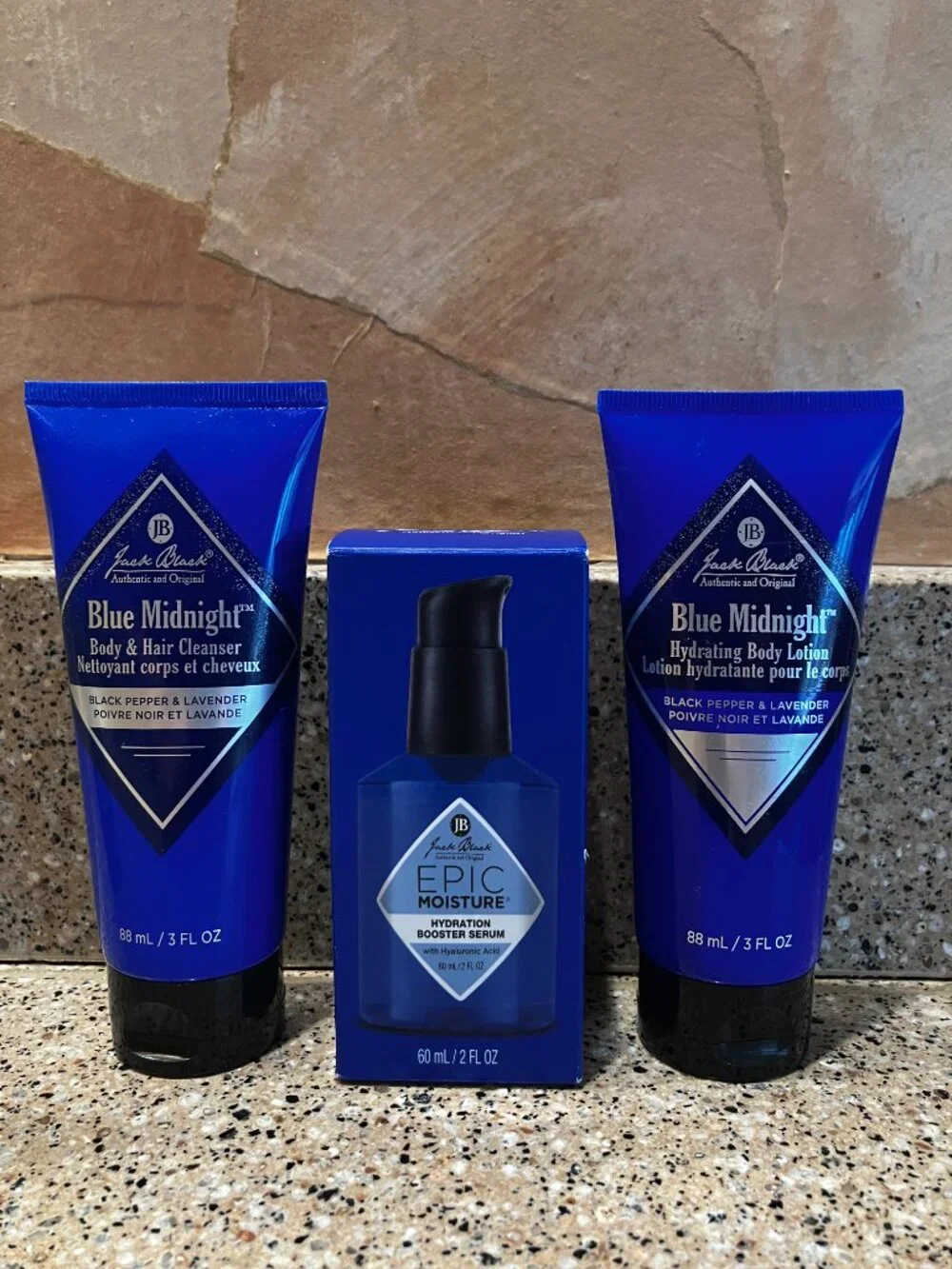 Jack Black Set of Men's Epic Moisture Booster Serum and 2 Hair and Body Wash!!